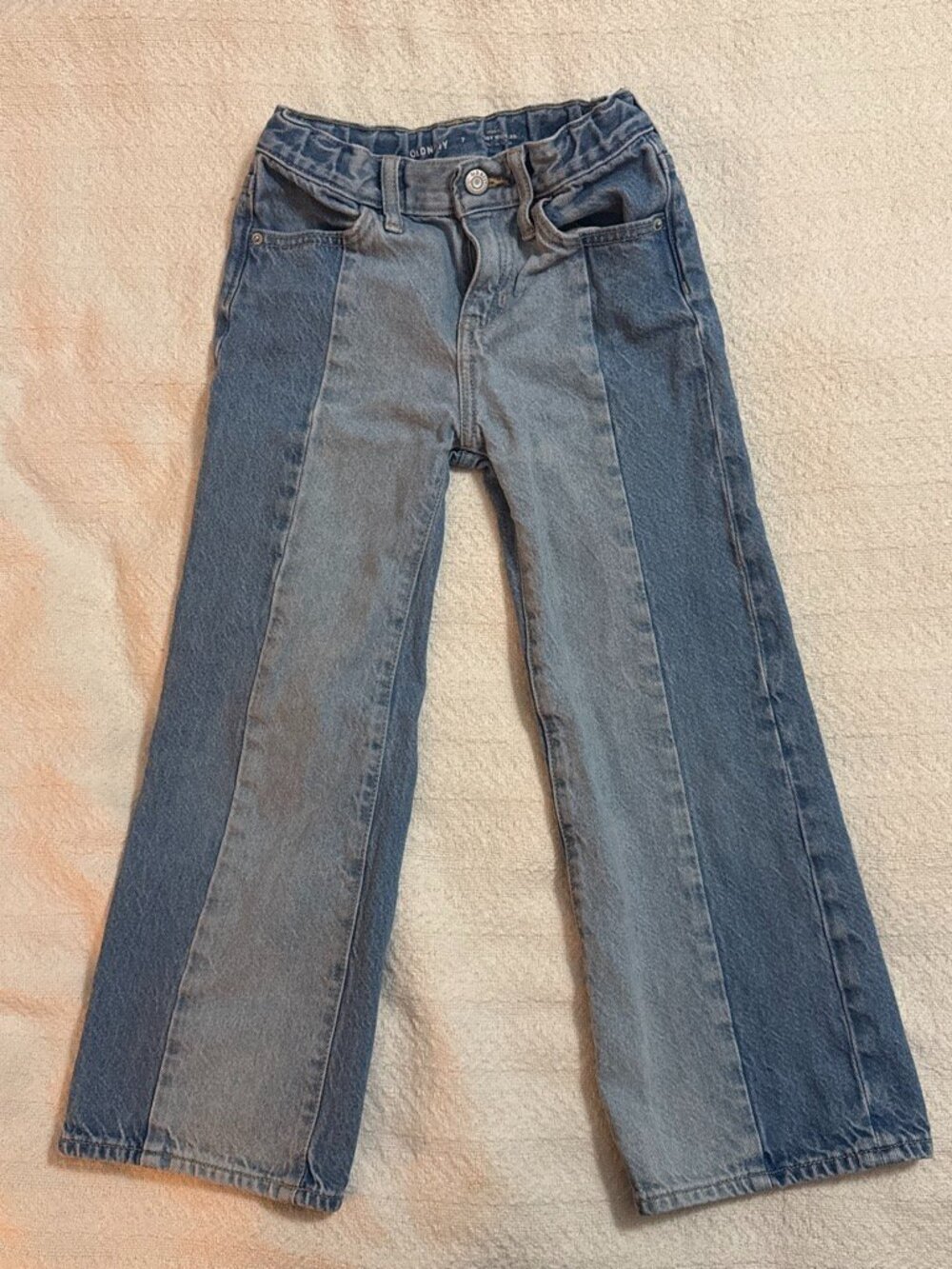 Old Navy Girls size 7 wide leg 2 tone jeans